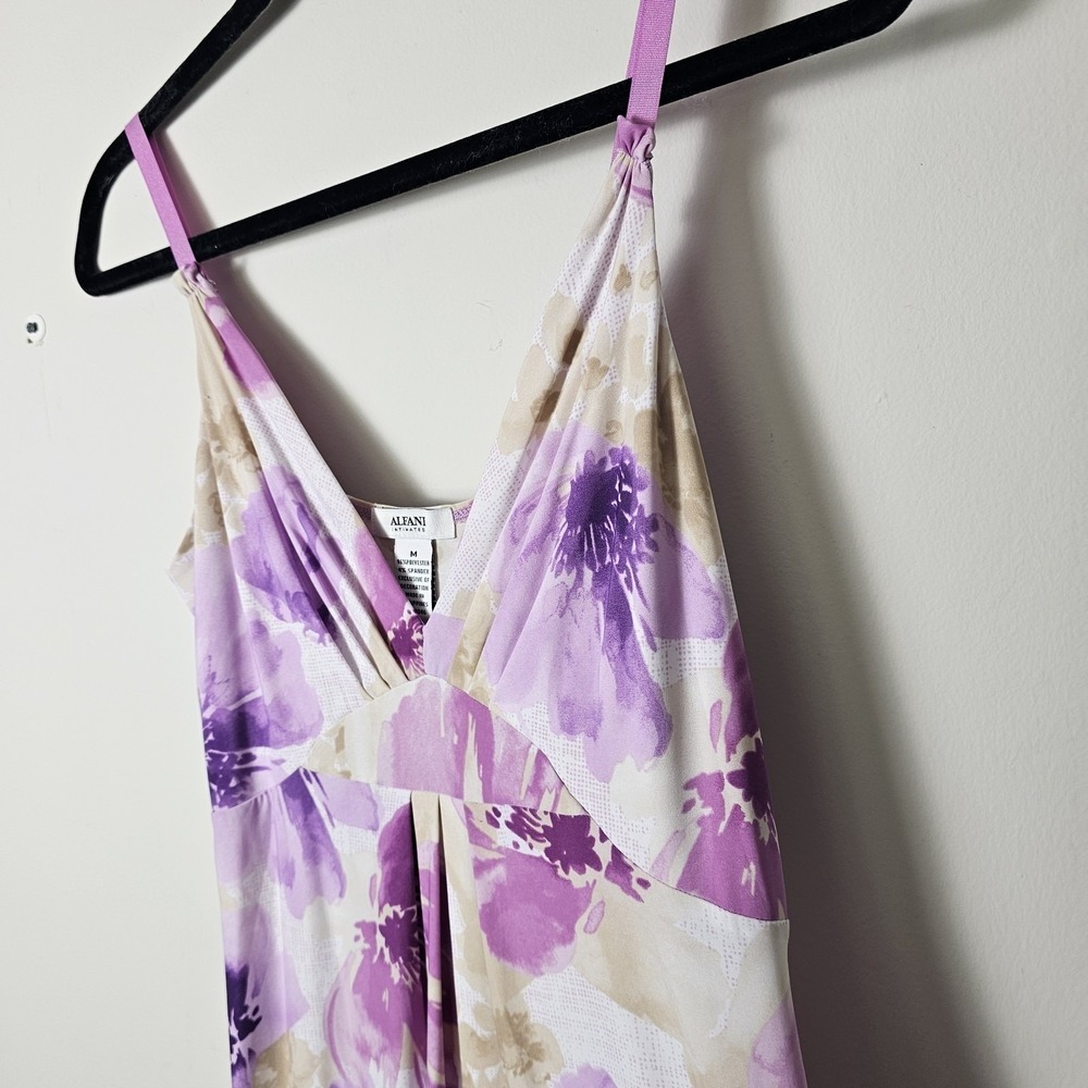 Vintage M Purple Floral Maxi Slip Dress Y2K Fairy Empire Waist Chemise Boho NWT - Picture 4 of 9